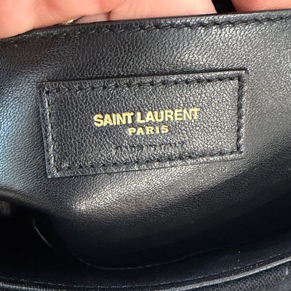 Yves Saint Laurent Jamie Jersey Black Quilted Shoulder Bag with Gold Chain - Picture 15 of 17